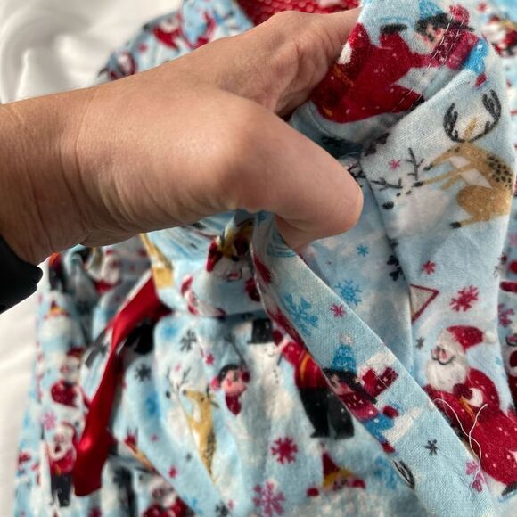 Target Wondershop Women's Light Blue Santa Notch Collar Button up Coat Style Paj - Picture 12 of 14